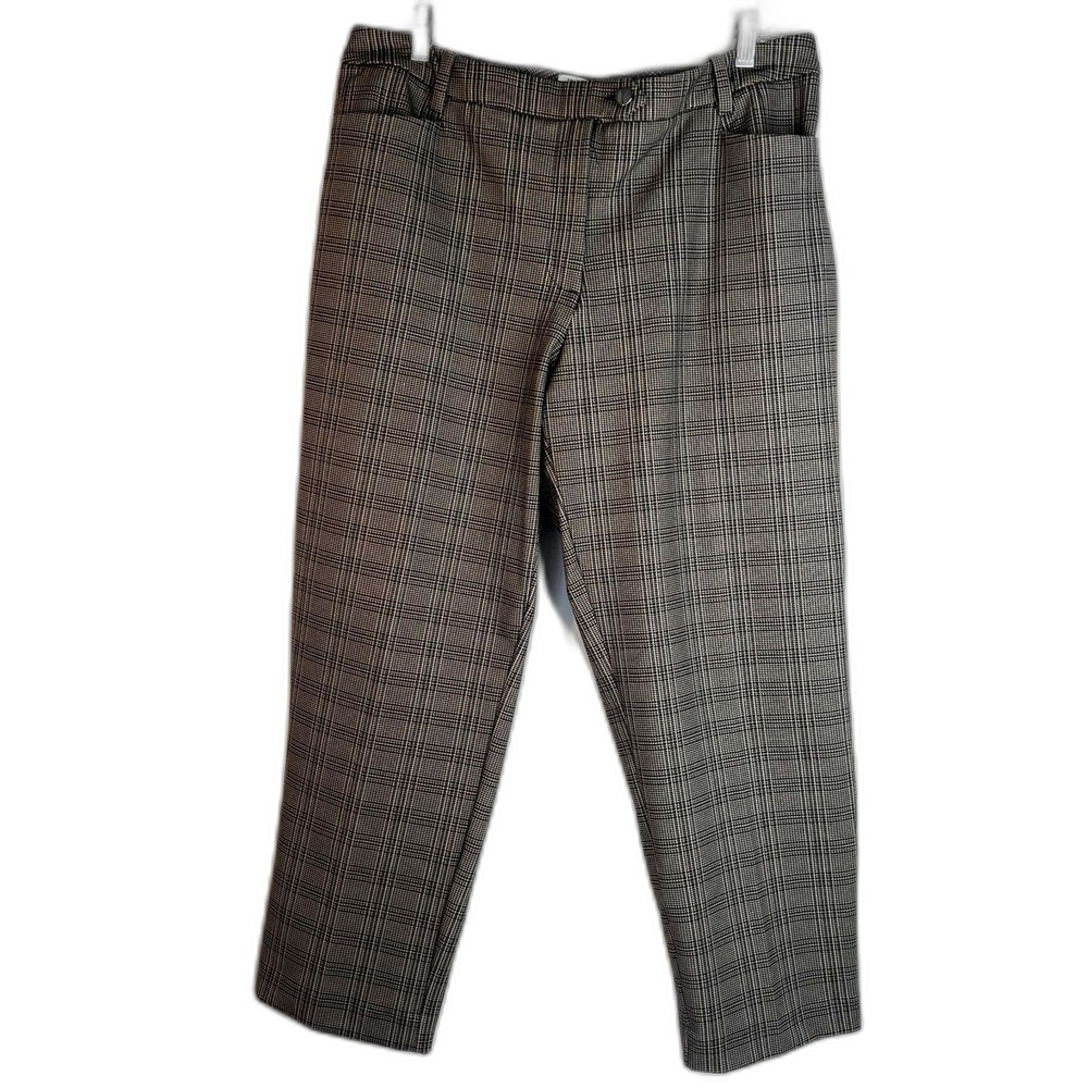 Calvin Klein Modern Fit Straight Leg Trouser Dress Pant Size 12 Plaid Classic